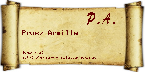 Prusz Armilla névjegykártya